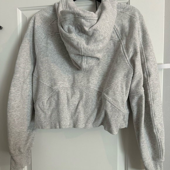 Lululemon Scuba Oversized Half-Zip Cropped Hoodie Sweatshirt M/L - Gray - Picture 4 of 6